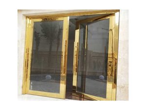 درب لابی استیل طلایی